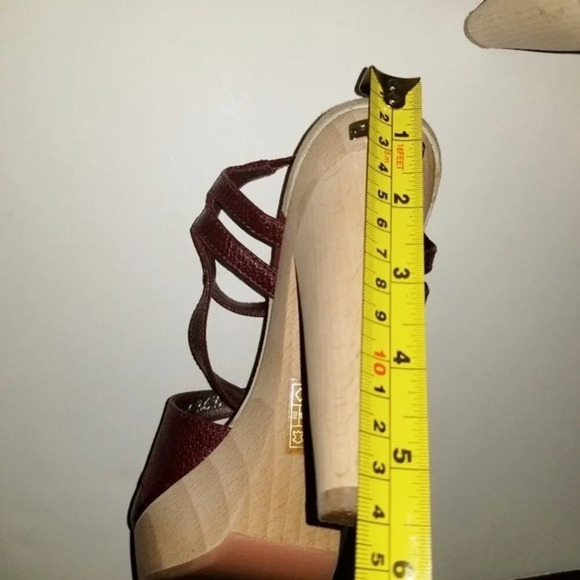 Burberry 36.5 Criss-cross Leather Platform‎ Sandals Made In Italy - Picture 11 of 15